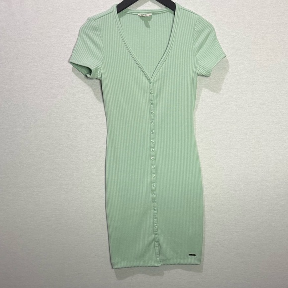 GUESS Mint Green Henley Button Up Dress - Picture 5 of 8